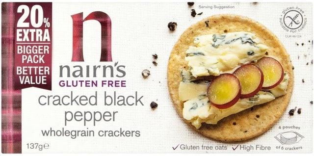 Nairns Gluten Free Cracked Black Pepper Crackers 1
