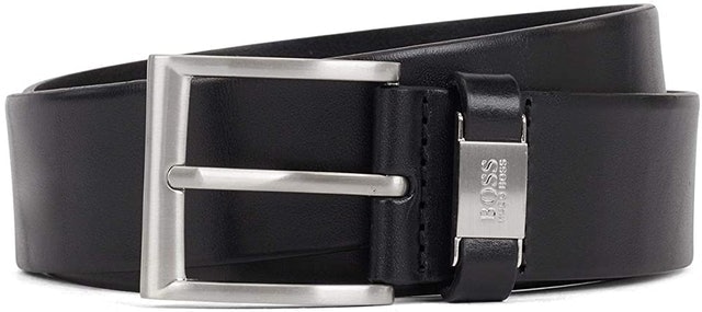 Boss Mens Connio Leather Belt With Branded Hardware Keeper 1