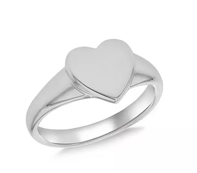 Argos Sterling Silver Personalised Heart Signet Ring 1