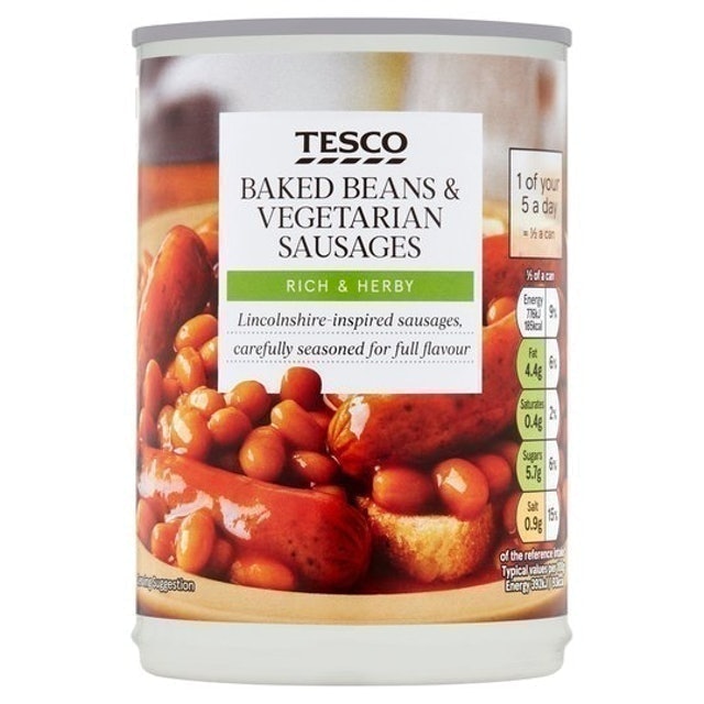 Tesco Baked Beans & Vegetarian Sausages 1