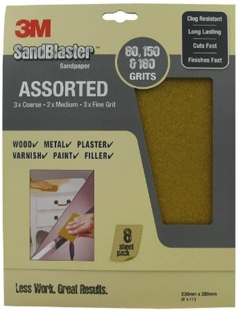 3M SandBlaster Assorted Sandpaper Sheets 1
