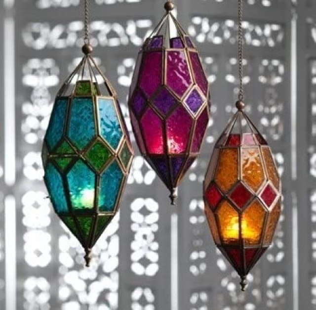 Luxury Candles Moroccan Style Large Hanging Glass Lanterns 1