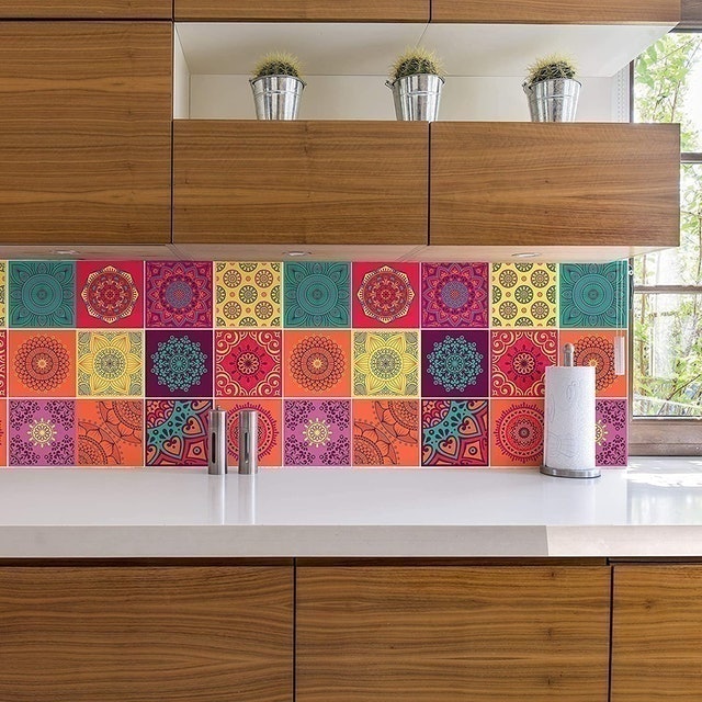 Walplus Colourful Mandala Wall Tile Stickers 1