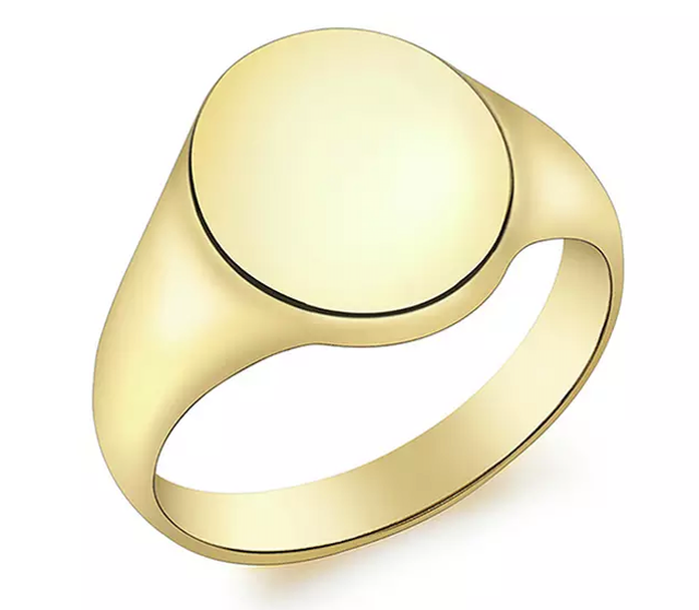 IBB Gold Personalised Oval Signet Ring 1