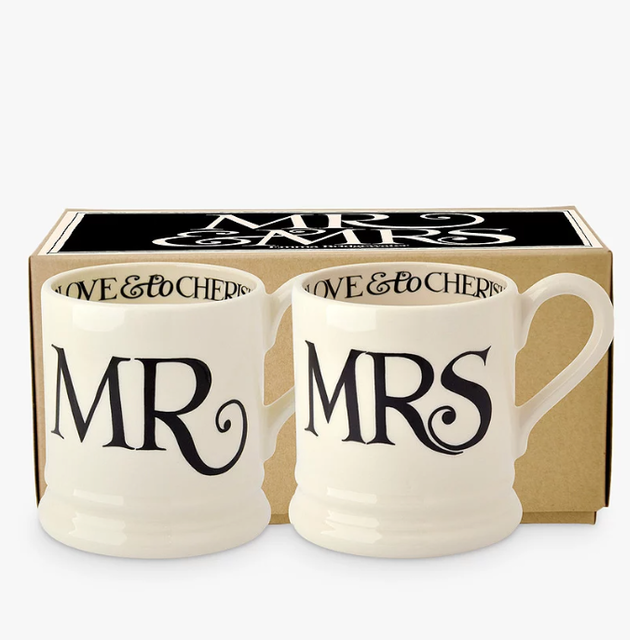 Emma Bridgewater Black Toast Mr & Mrs Mugs, Set of 2 1