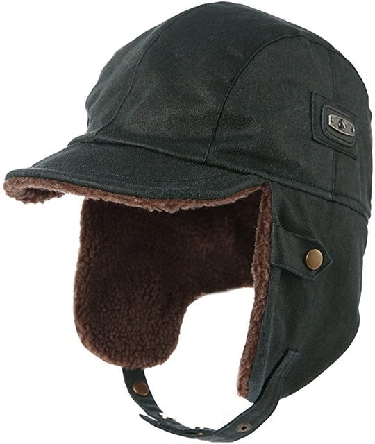 Fancet  Faux Leather Aviator Trapper Hat 1