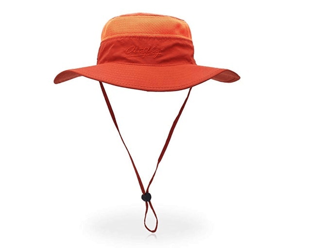 Outfly Wide-Brim Mesh Sun Hat with Adjustable Chin Strap 1