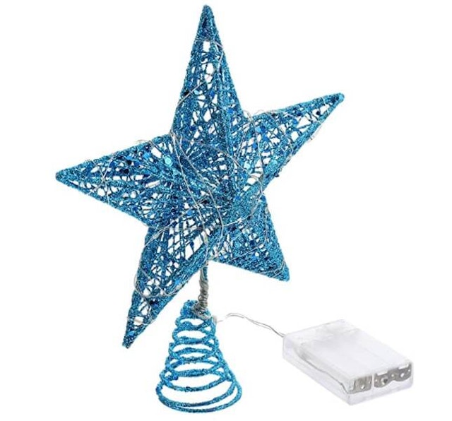 Uonlytech Glitter Star Tree Topper Iron Christmas Star 1