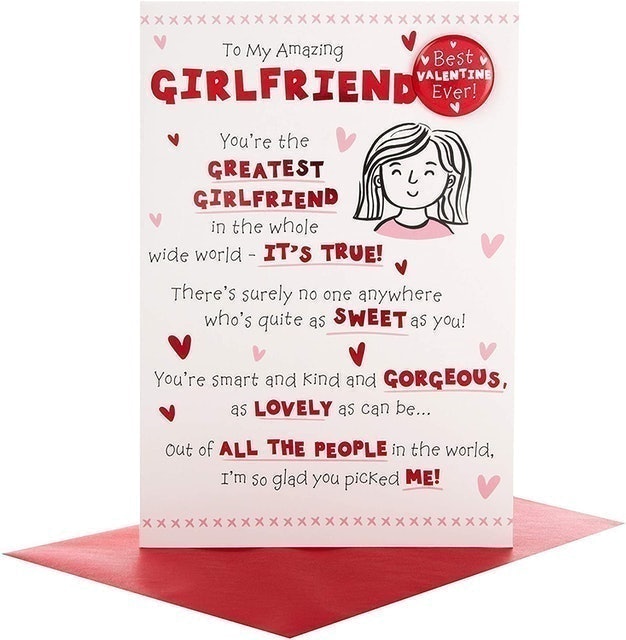Hallmark Girlfriend Valentine's Day Card 'Badge' 1