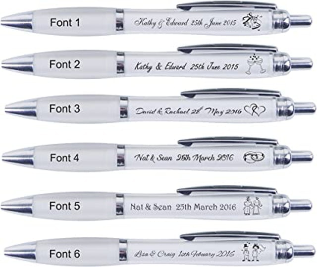 printedproducts 50 Personalised Printed Wedding Pens 1