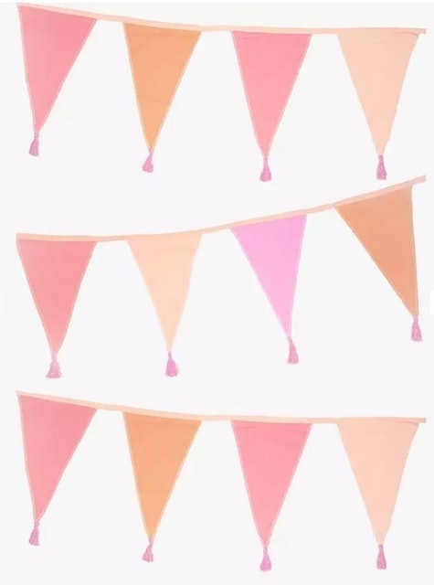 Talking Tables  Rose Gold Fabric Bunting 1