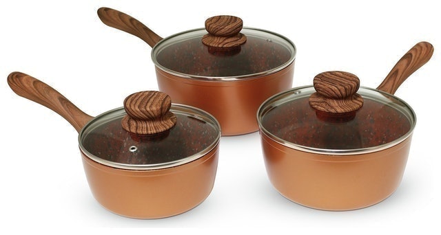 JML Copper Stone Pan Set with Lids 1