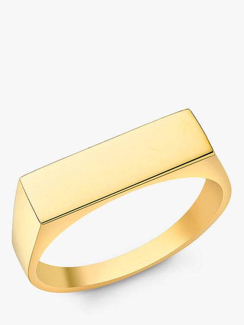 IBB Personalised 9ct Gold Unisex Rectangular Signet Ring 1