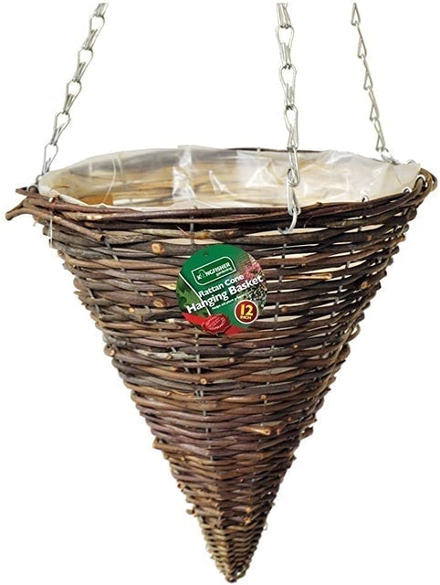 Kingfisher Dark Rattan Hanging Basket 1