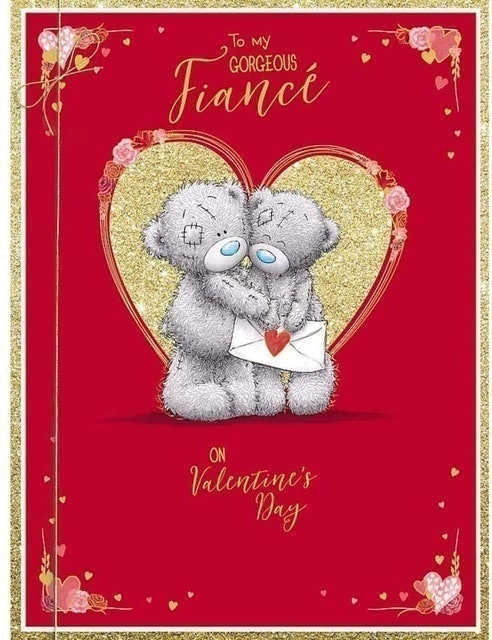 Me To You Bear Gorgeous Fiancé Large Valentine's Day Card 1