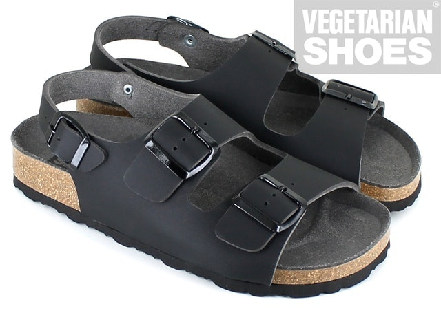 Vegetarian Shoes Three Strap Sandal 1