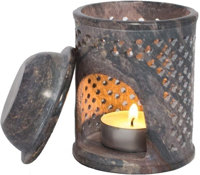 Klass Home Collection Store Jali Soapstone Moroccan Style Wax Melt Burner 1
