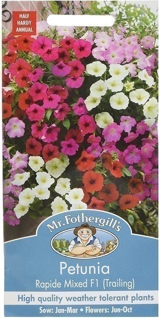 Mr Fothergill's Trailing Rapide Petunia Mixed Flower Seeds 1