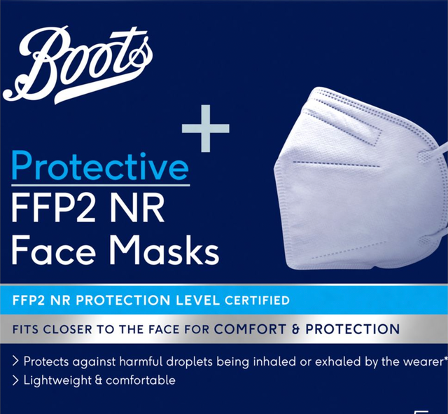 Boots  Protective FFP2 NR Face Masks Single Use Respirators 1