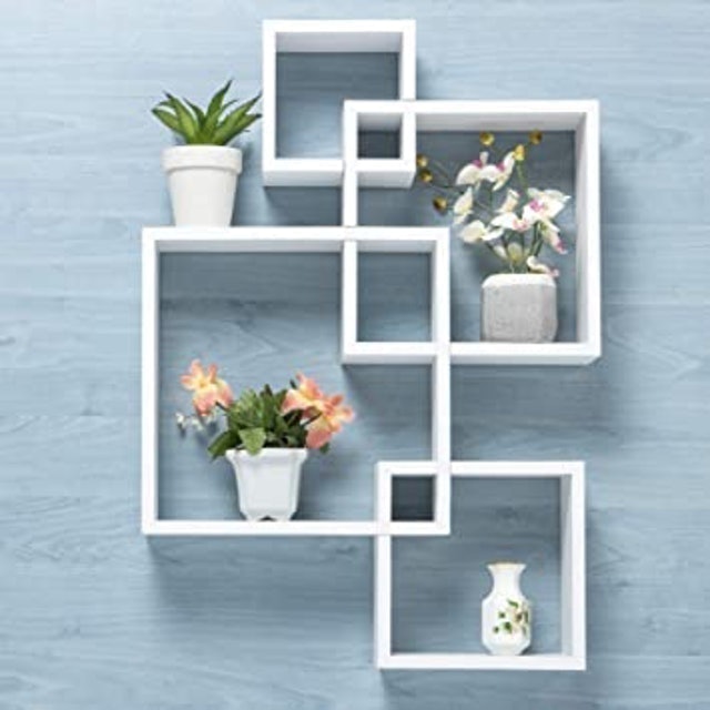 ‎Gatton Design White Wall Mounted Interlocking Cube Design  1