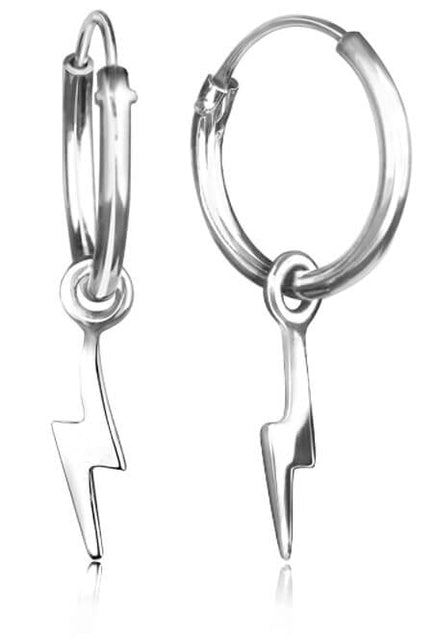 The Jewellery Store London Hoop Earrings With Bolt Charms  1