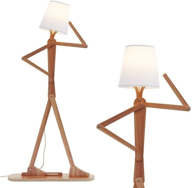 HROOME Poseable Figure Tall Wooden Lamp 1