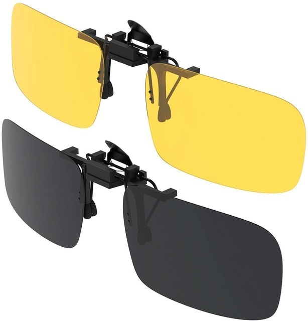 Gritin 2-Pack Clip-On Polarised Night Driving Glasses 1