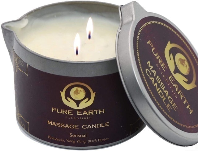 Pure Earth Sensual Massage Oil Candle 1