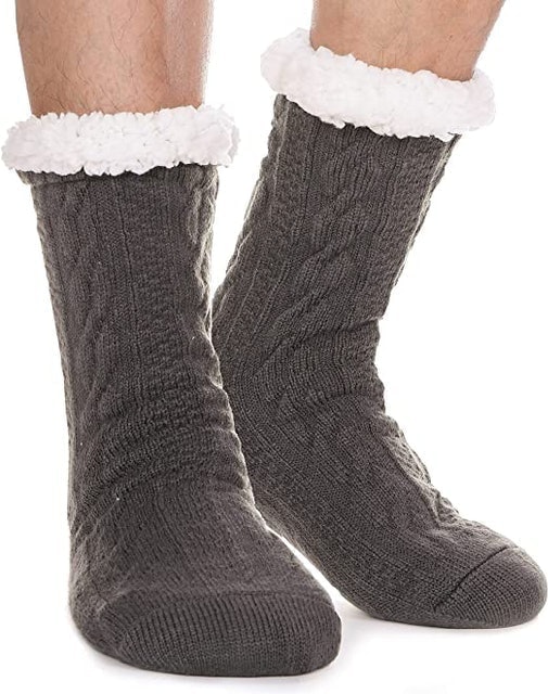 EBMORE Mens Slipper Fluffy Socks Thermal  1