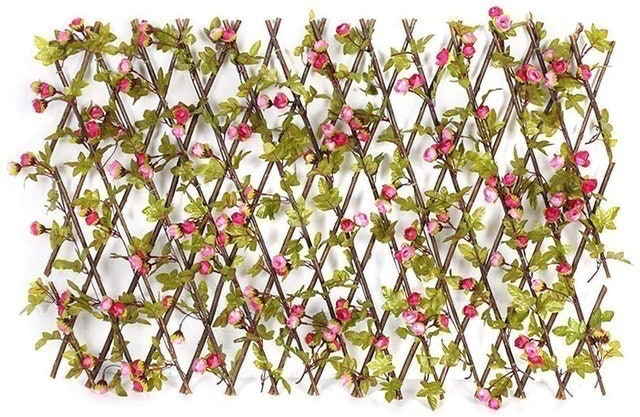Bestshop Artificial Fence Screen With Flowers 1
