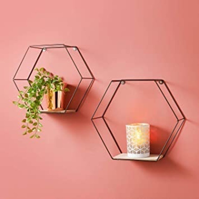 Spot on dealz Metal Wired Hexagon Floating Shelves 1