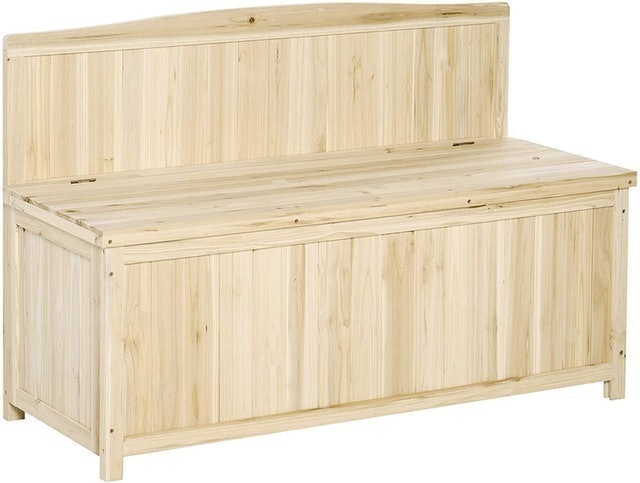 Outsunny Garden Arch Wood Bench Outdoor Storage Box 1