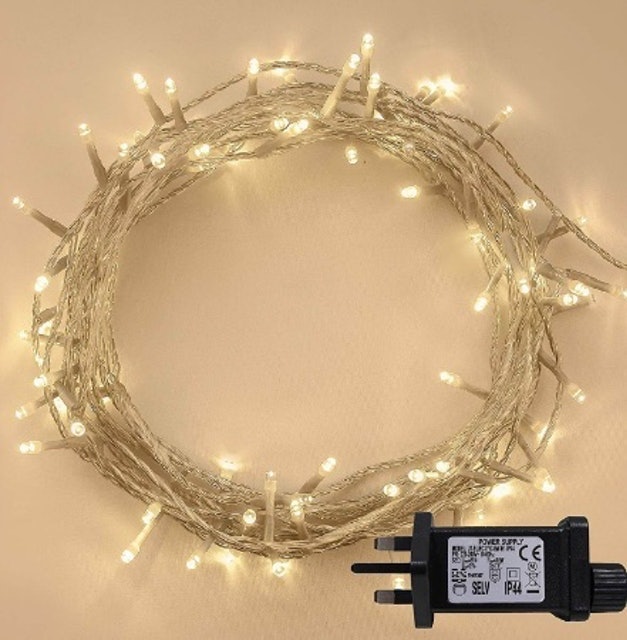 ANSIO  Warm White Christmas Tree Lights With Clear Cable 1