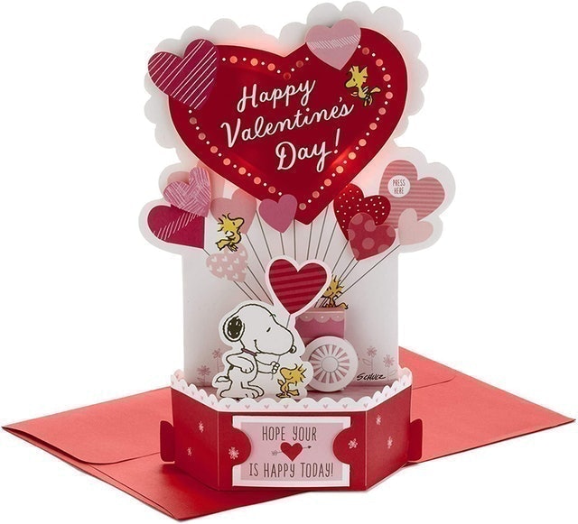 Hallmark Paper Wonder Musical Peanuts Pop Up Valentines Day Card  1