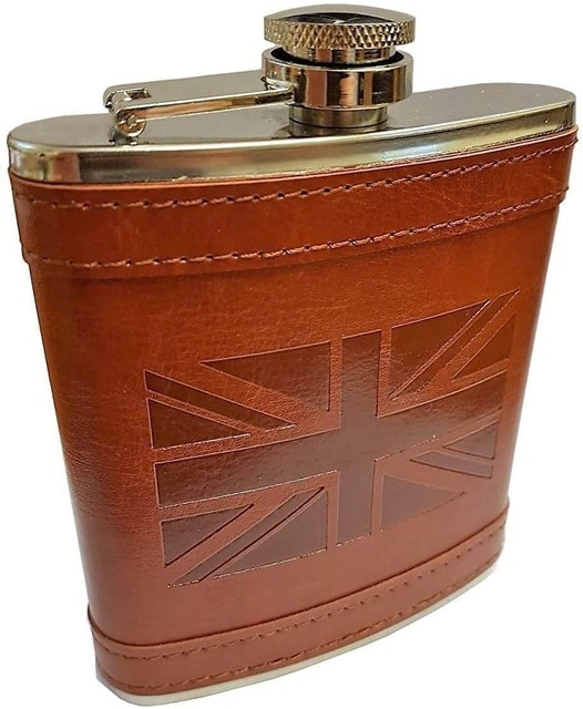 ZA Products Stainless Steel Hip Flask With Union Jack Cover 1