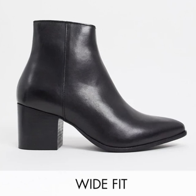 ASOS DESIGN Wide Fit Heeled Boots With Pointed Toe 1