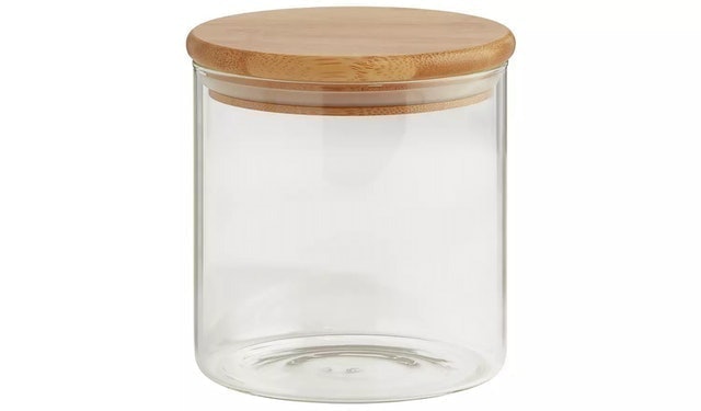 Habitat Round Glass Jar With Bamboo Lid 1