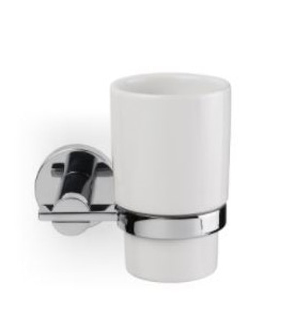 Croydex Flexi-Fix Mirror-Effect Ceramic Tumbler 1