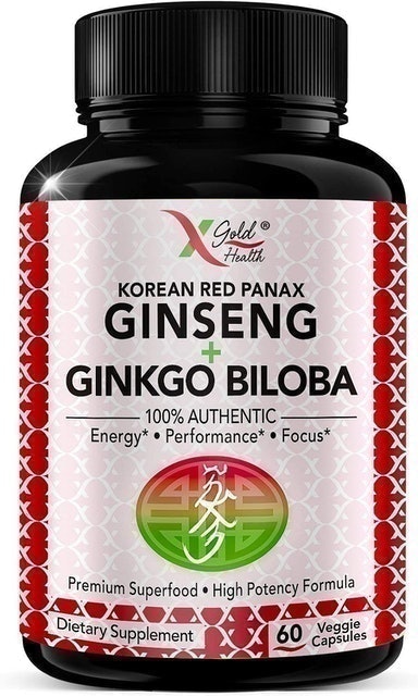 X Gold Health Korean Red Panax Ginseng + Ginkgo Biloba 1