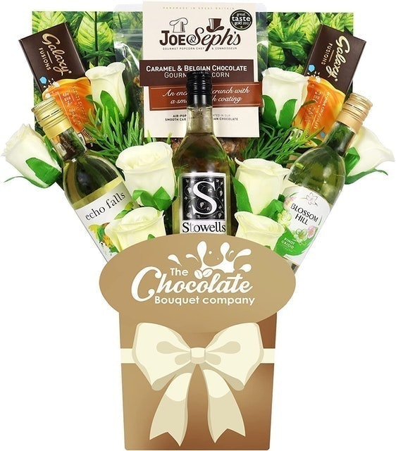The Chocolate Bouquet Company The White Wine Collection & Chocolate Bouquet Gift Hamper 1